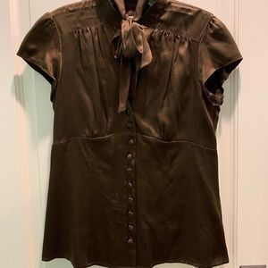 Nanette Lepore chocolate brown silk blouse 4